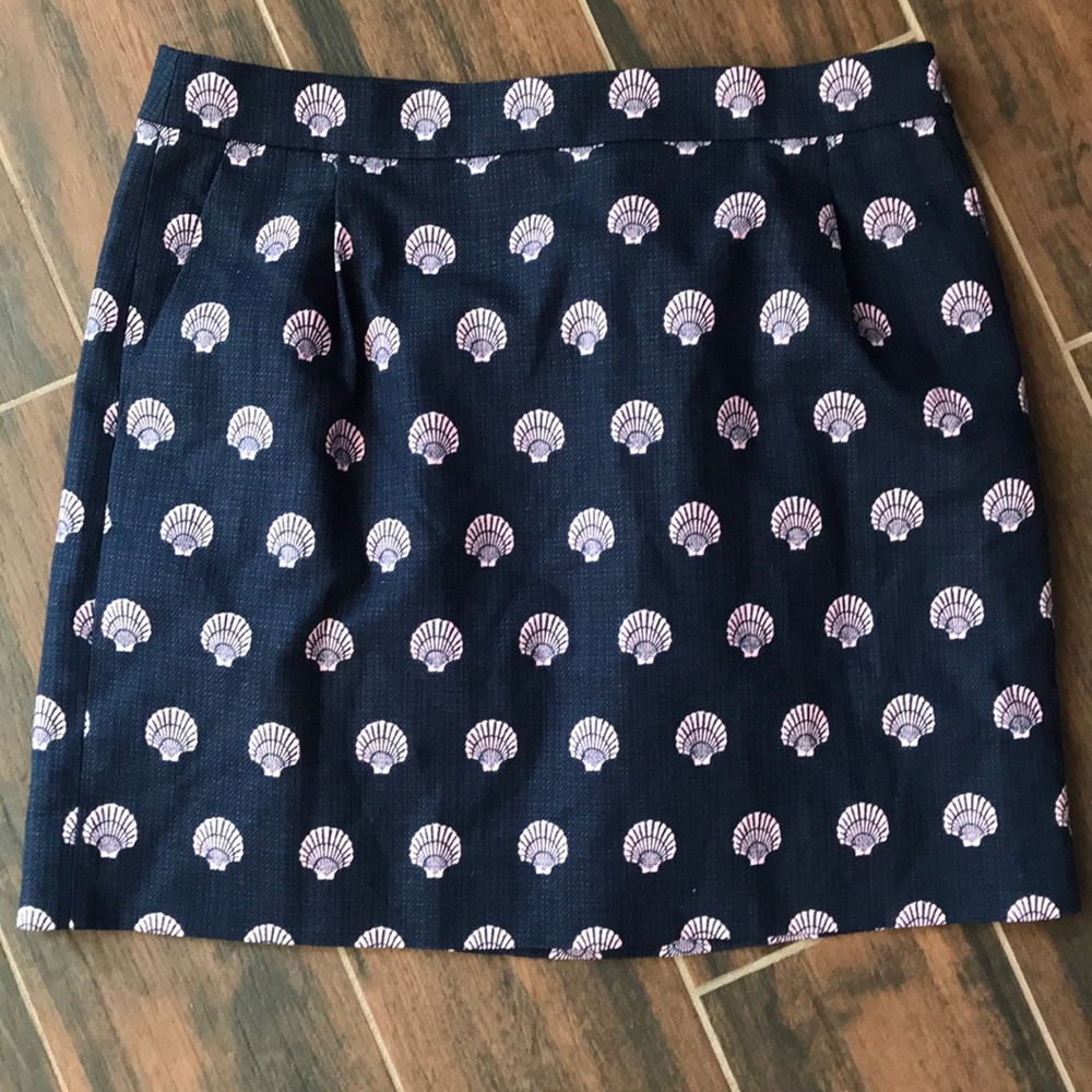 J. Crew pleated mini skirt with shell pattern
